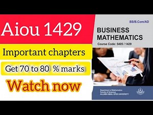 Aiou 1429 Business Mathematics|Important chapters |BA |Important topics |Get 70 to 80% marks