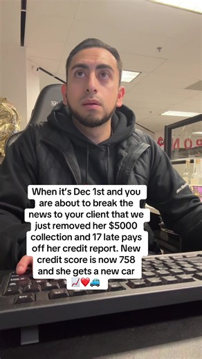 When it’s Dec 1st and you are about to break the news to your client that we just removed her $5000 collection and 17 late pays off her credit report. New credit score is now 758 and she gets a new car 📈❤️ #newcar #credit #creditrepairservices #financialfreedom #creditrepair