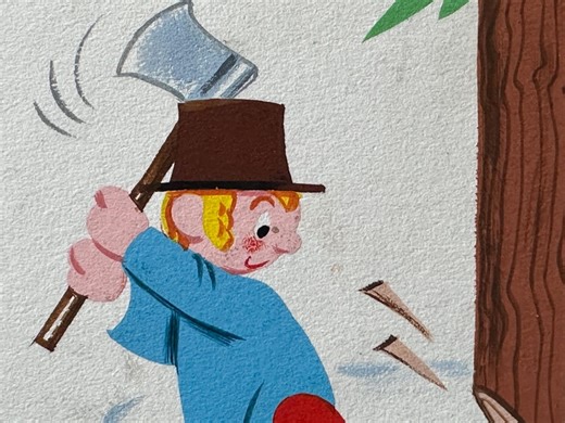 Camberwick Green Book Illustration - Cutting the Christmas Tree Down - Original Illustration Art - Etsy Canada