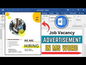 How to Design Job Vacancy Advertisement for a Newspaper In Microsoft Word The world tech