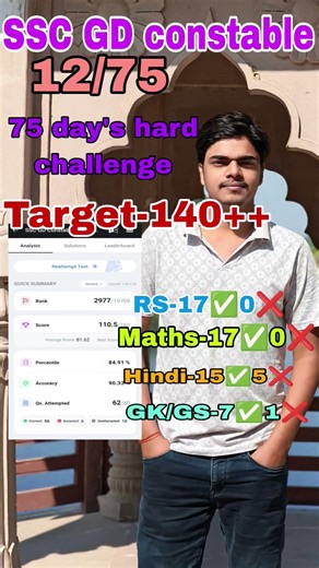 75 day's hard challenge ssc gd constable ##ytshorts