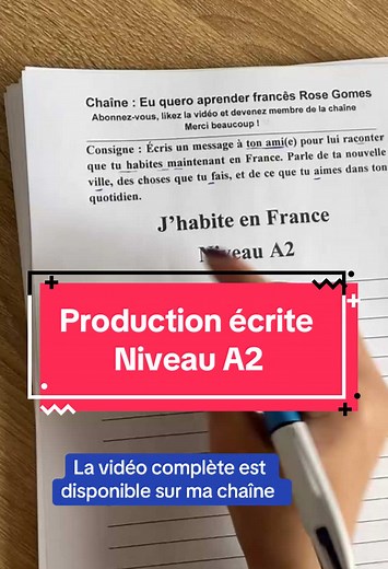Apprendre le français avec des productions écrites A2
