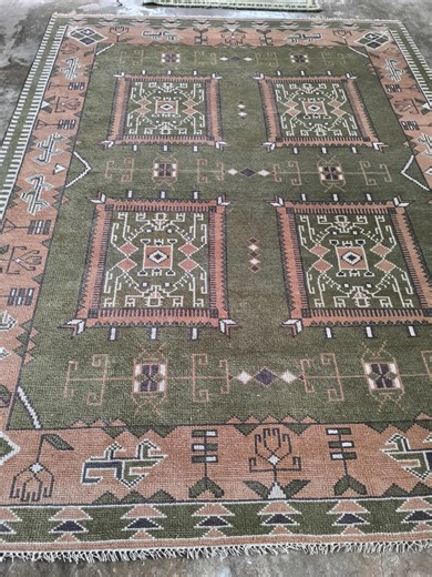 Handmade Tribal Wool Rug | Vintage Boho Area Rug | Geometric Pattern Carpet | Earth Tone Handmade Rug | Living Room Decor - Etsy
