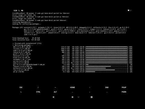 Virtual Machine Android with Arch Linux on Termux Root, superuser granted, sudo and yay, Torrified.