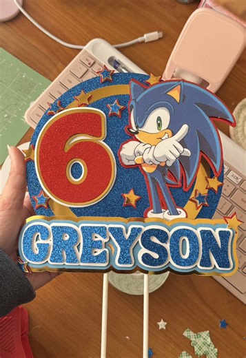 Never have I ever thought I’d make a sonic cake topper