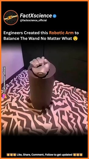 Facts | News | Science on Instagram: "Information 👉 This incredible robotic system demonstrates the true power of control engineering and real-time physics algorithms. Its only mission: keep the wand perfectly balanced - no matter what force or motion is applied. Sensor Detection: High-speed gyroscopes, accelerometers, and angle sensors track the wand's position hundreds of times per second. 2 Instant Calculations: A microcontroller runs PID control algorithms, calculating the exact amount of c