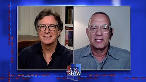 Our good friend Tom Hanks was thrilled to work with his son Chet in his new movie “Greyhound,” which is streaming now on AppleTV . | The Late Show with Stephen Colbert