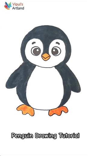 🐧Easy Penguin Drawing Tutorial | How to Draw a Penguin!#shorts #shortfeed #ytshorts #trendingshorts