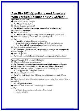 Asu Bio 182 Questions And Answers With Verified Solutions 100 Correct 636x882