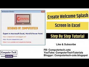 Create Welcome Splash Screen in Excel