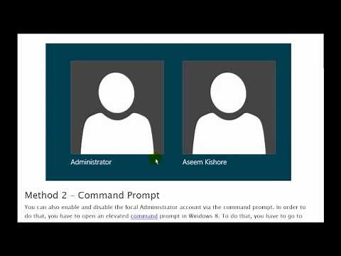 Log on as Administrator in Windows 8