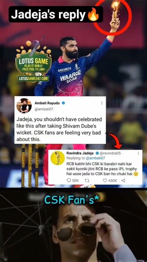 jadeja's reply to csk🔥🔥#trrndingshorts #shorts