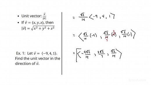 How to Find a Three-Dimensional Unit Vector | Precalculus | Study.com