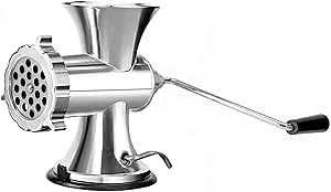 Manual Meat Grinder Hand Crank Meat Grinder Aluminum Alloy Meat Mincer Sausage Stuffer Grinding Machine with Suction Cup for Home Kitchen Use