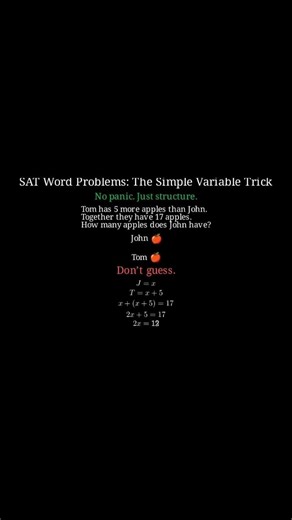 Quick Equation Word Problem Trick #satprep #maths #satmath #education #mindovermath