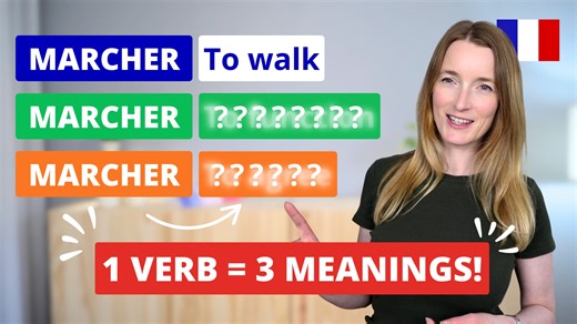 7.9K views · 219 reactions | Today’s French lesson is all about the verb marcher! This regular verb is common in everyday French, and it comes with not one, but three different meanings. In this video lesson, you’ll learn how to use marcher correctly in different contexts, with clear examples. | The perfect French with Dylane | Facebook