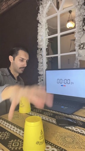 Stacking a single cup in 00:00:38 milisecond.. #fyp #best #trick #speed #viral