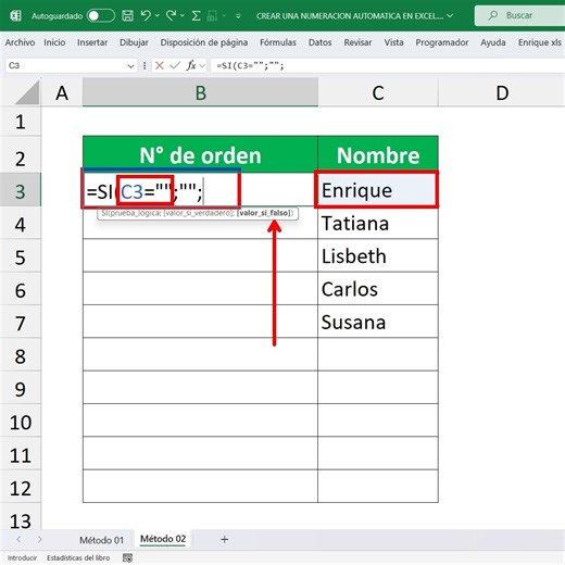 En este video te enseño a crear una numeración automática en Excel utilizando a la función SI. #Excel #exceltips #cursoexcel | Enrique XLS - Excel