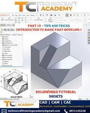 Part 10 - Introduction to Basic Part modeling #solidworks
