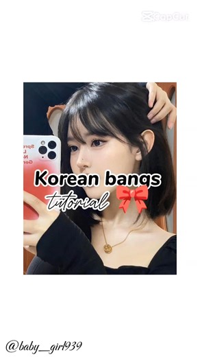 🎀Korean bangs tutorial 🎀🥰#shortvideo #beautytips #tips #asthetic #hair