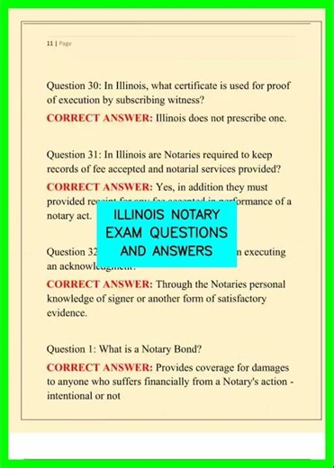 ILLINOIS NOTARY EXAM QUESTIONS AND ANSWERS video