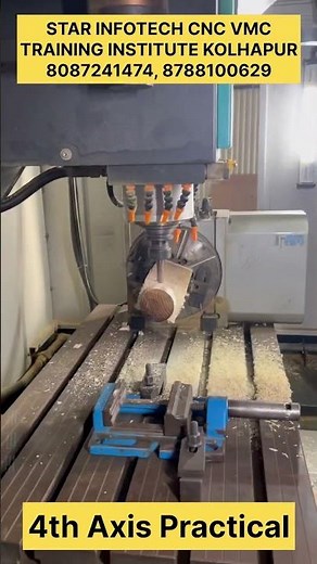 4th axis practical on vmc machine, star infotech cnc vmc training institute