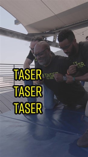 Would you volunteer to be hit with a TASER device? ⚡️See if your answer changes after this video #TASER #voluntary #exposure #ridethelightning #HQ #arizona #headquarters #publicsafety #consumer #T7 #energy #device #AFID #viral #axon #protectlife
