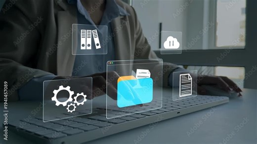 Automated process for efficient file and documentation storage. Online documentation database and document management system with secure archiving and organized folders for business data management.