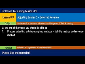 Lesson 019 - Adjusting Entries 3: Deferred Revenue