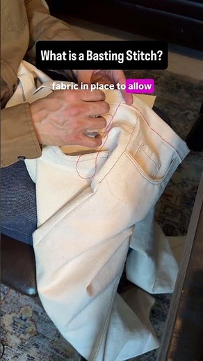 Doing a basting stitch by hand. #vintagesewingmachine #sewing #diyfashion #sewingcommunity