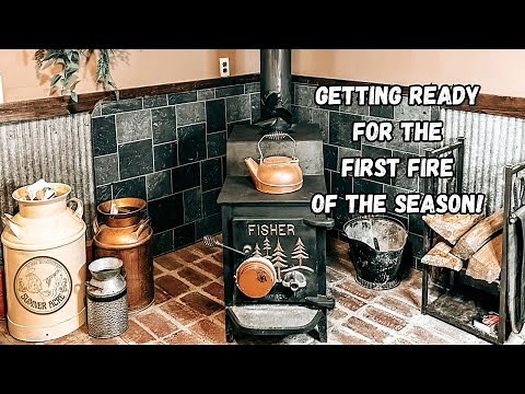 Getting Our Fisher Mama Bear Wood Stove Ready for the First Burn! |SumnerAcreHomestead