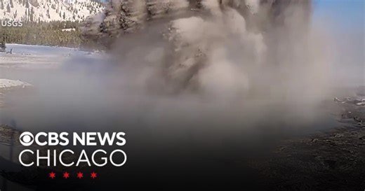 Rare hydrothermal explosion in broad daylight at Yellowstone National Park