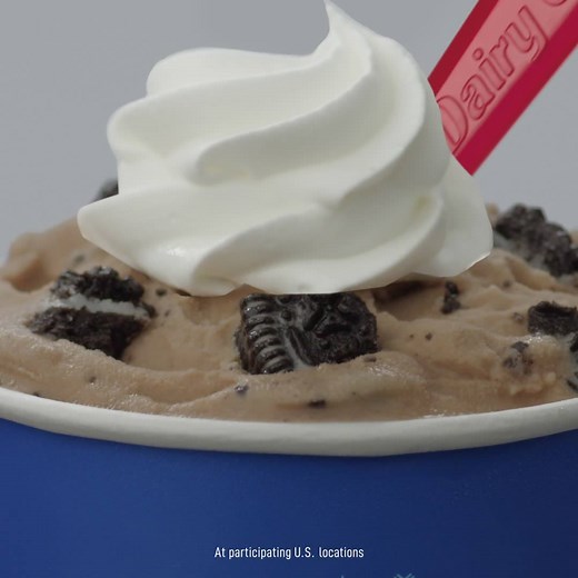 I am the Oreo Hot Cocoa BLIZZARD treat. My OREO® Cookie pieces, cocoa fudge and whipped topping in DQ soft serve make me the most delicious of treats for the coziest of days. | Dairy Queen