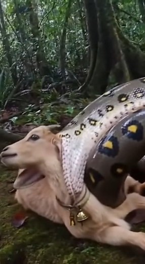 5.4K views · 12 reactions | Nature is wild. This anaconda was caught attempting to swallow a baby goat | Artificially Entertaining | Facebook