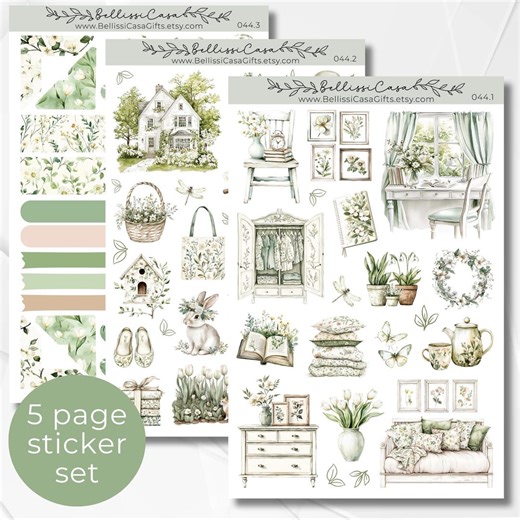 Seasonal Planner Sticker Sheet Set, Neutral Springtime Calendar Planner Journaling Sticker Set, Watercolor Bullet Journal Sticker Pack 044 - Etsy