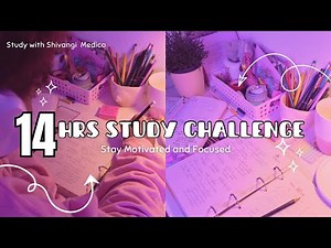 14 Hours Study Challenge | Real-Time Study With Me
