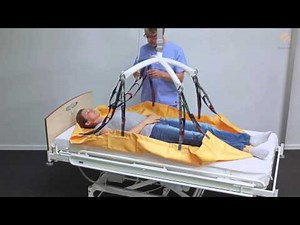 Guldmann Sling Instruction: Repositioning Sling - Repositioning patient in bed with Crosshanger