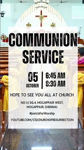 Join us on Sunday for a blessed Communion Service