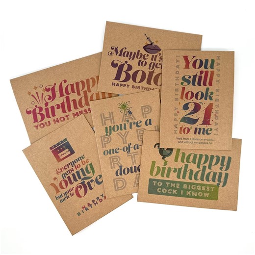 Snarky Birthday Cards W/ Envelopes 5x7 (set of 6): Funny Sarcastic Greetings, Kraft Envelopes - Etsy