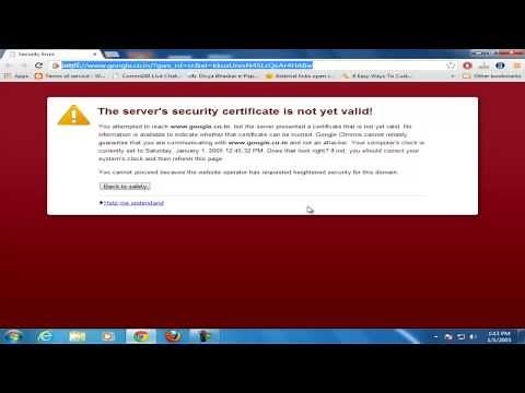 How to fix "The servers security certificate is not yet valid" error from chrome