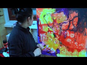 abstract expressionist painter Anna Hryniewicz in her studio