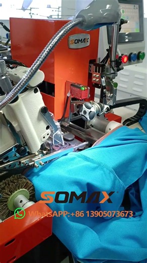 Machine Máquina automática para unir cuellos de camisetas y jerseys#somax #máquina #sewing #garment