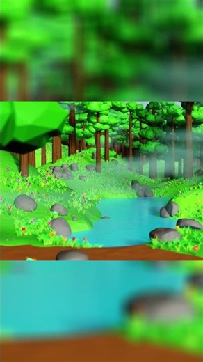 Low poly forest scene | Eevee Render | Practicing Blender