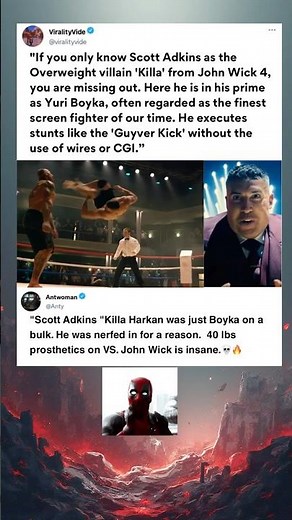 JOHN WICK vs. BOYKA: Scott Adkins - The Fat villain in a 100lb prosthetic suit #johnwick #shorts