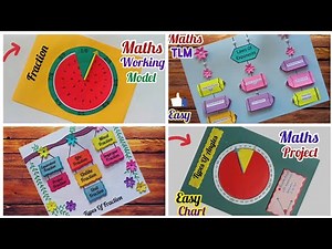 4 Maths Working model/ Maths Chart/ Maths Project/ Fraction Maths Project/ Types of angles maths TLM