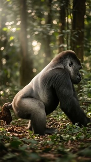 The tripod cam POV of the big black gorilla’s poop