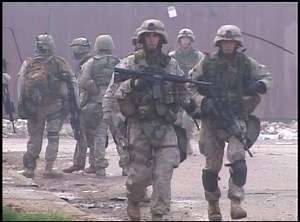 U.S. Marines with RCT-1 (Regimental Combat Team 1), I Marine Expeditionary Force conduct combat operations and fire on the enemy during Operation Phantom Fury in Fallujah, Iraq, Nov. 10, 2004. Includes convoy, night fighting, Iraqi forces, fighting and firing machine guns, breaching doors with explosives, destroying enemy weapons, finding enemy cache, squad movements, throwing grenade in window, kicking in doors, intense gun fire. Footage shot by IMEF(FWD) Combat Camera. | Supporting Our Militar