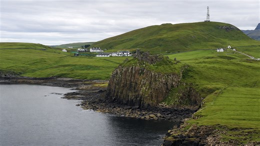 A village standing on the edge of the cliffs