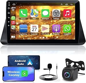 Android 12 for Hondas Accord Car Stereo Radio 2G RAM+32G ROM for 2008-2013, 10.2 Inch IPS Touch Screen with Wireless Carplay/Wired Android Auto, DSP, Bluetooth, Backup Camera, Support OBD2/DVR/TPMS