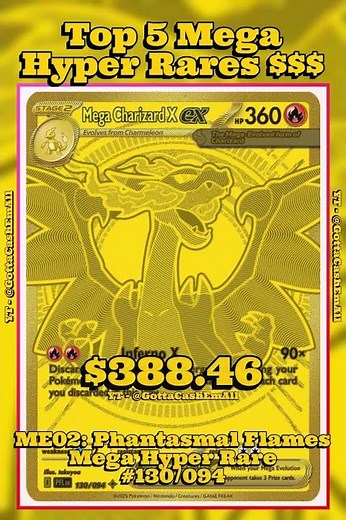 Top 5 Most EXPENSIVE Mega Hyper Rare Pokémon Cards! ✨ #pokemon #pokemoncards #pokemontcg #tcg #top5